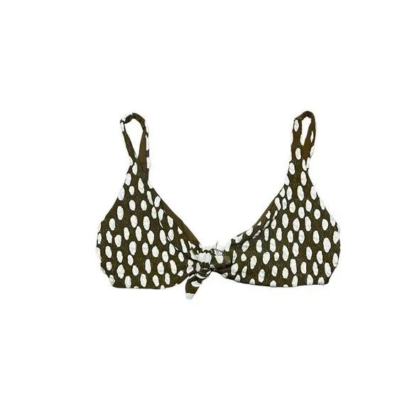 MARA HOFFMAN Rio Knot Bikini Top - Cream/Green Sz small - Picture 2 of 4